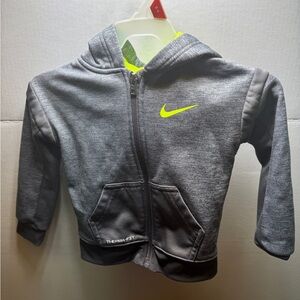 Nike Therma-Fit Hooded Hoodie Full Zip Gray Sweat Jacket Youth Sz 2T (1-2 Years)